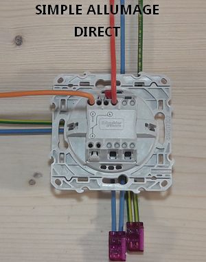 Raccordement simple allumage et lampe